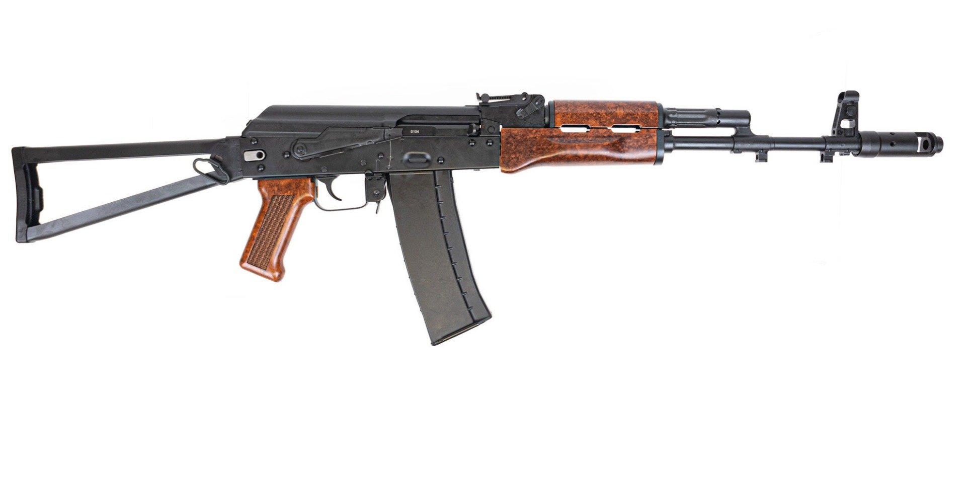 PSA AK-101 Forged Classic Triangle Side Folding Rifle with Toolcraft Trunnion, Bolt, and Carrier, Imitation "Bakelite" - Palmetto State Armory