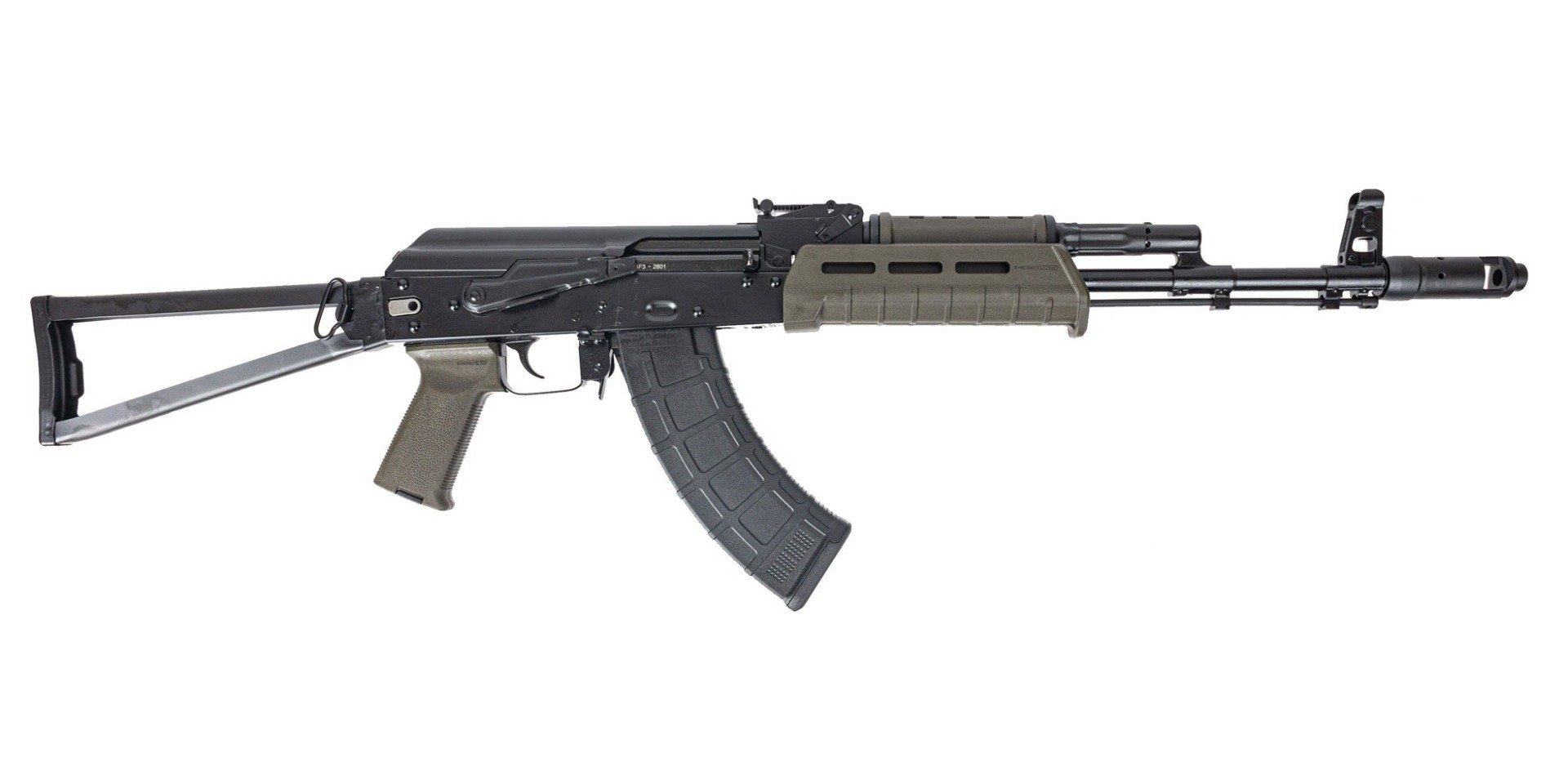 PSA AK-103 GF3 Forged MOE Nitride Barrel Triangle Side Folding Rifle, ODG - Palmetto State Armory