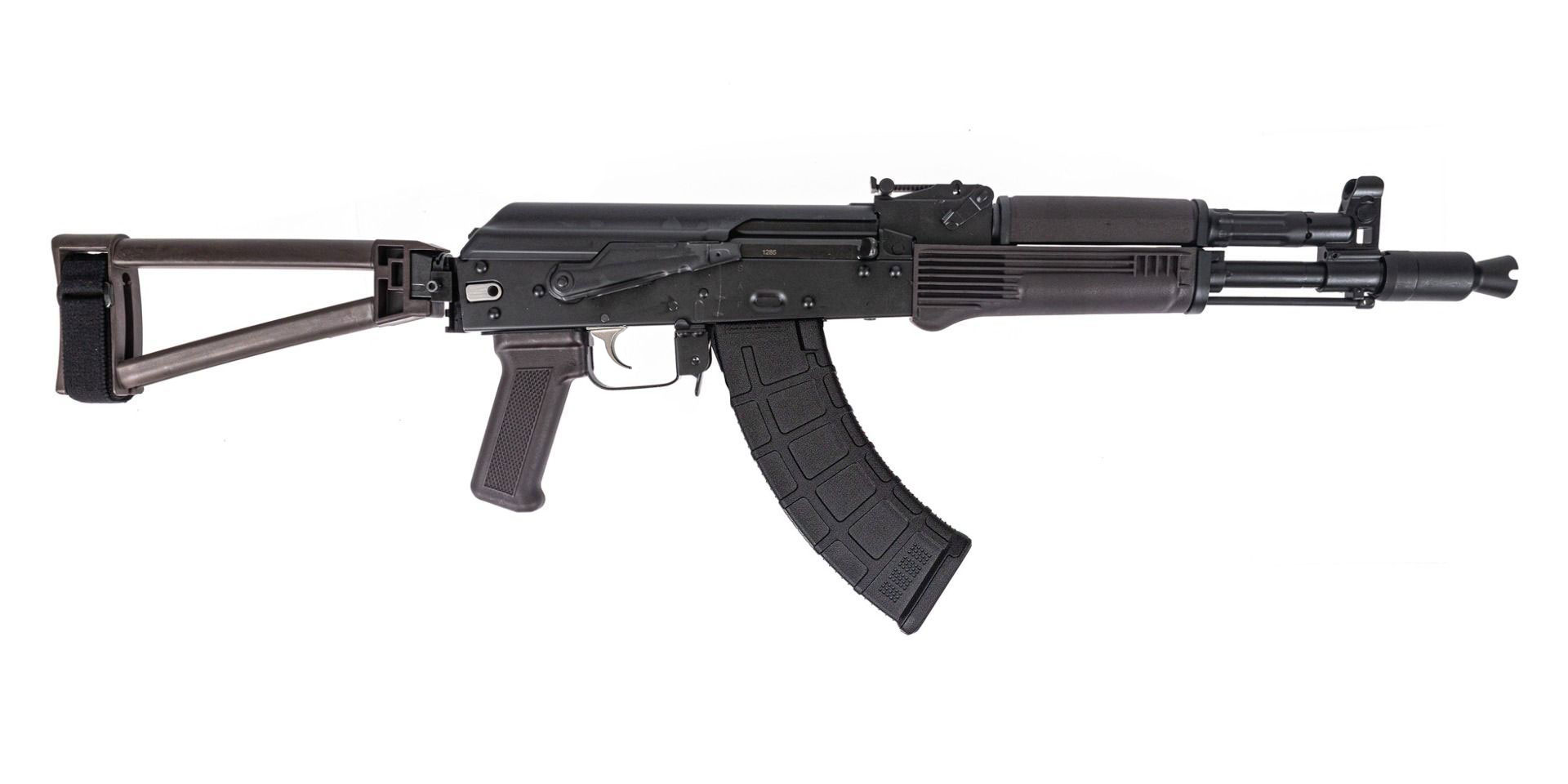 PSA GF4 AK-104 Side Folding Pistol Classic w/ Triangle Brace and CHF CL Barrel, Plum - Palmetto State Armory