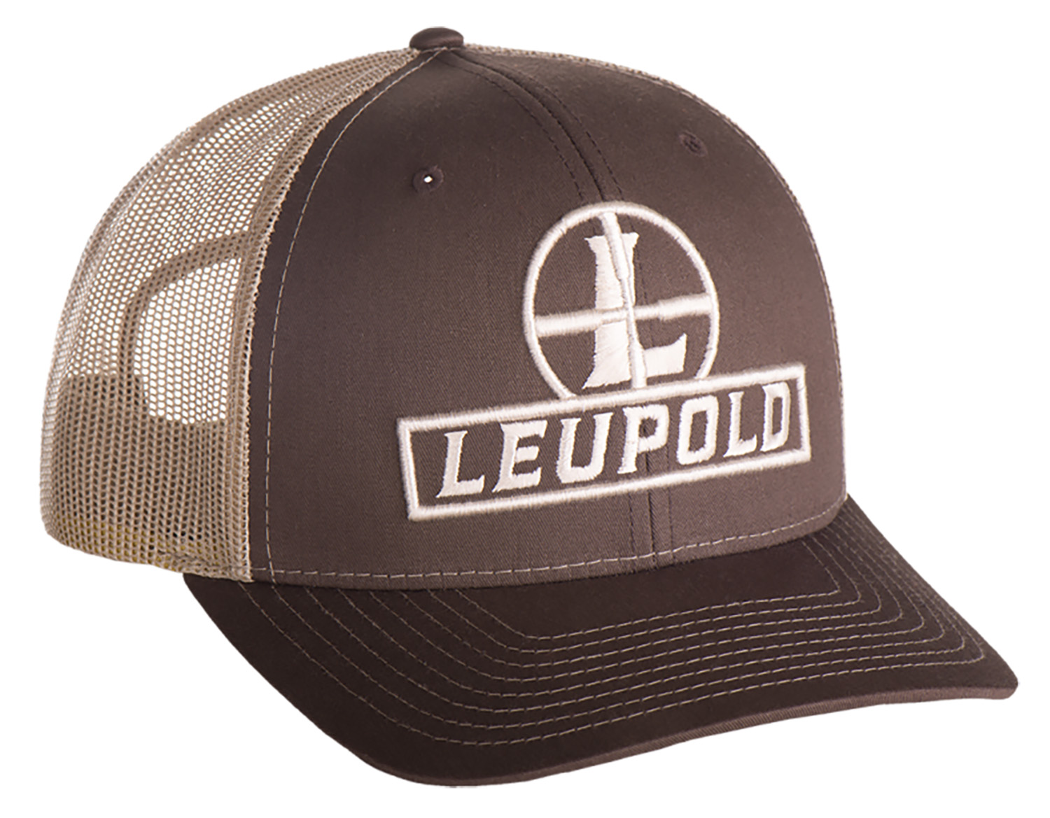 Leupold Reticle Trucker Hat, Brown/Khaki - 18024