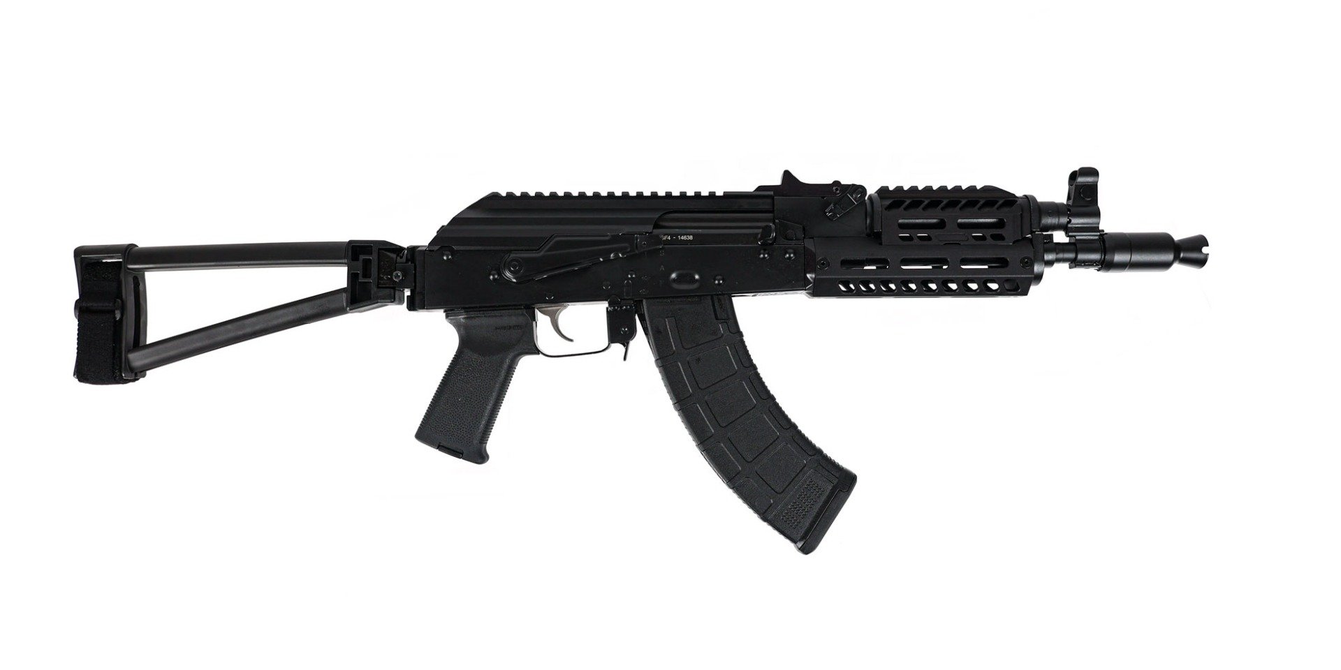 PSA AK-P GF4 Side Folding Pistol w/ Triangle Brace and JL Billet Handguard, Black - Palmetto State Armory