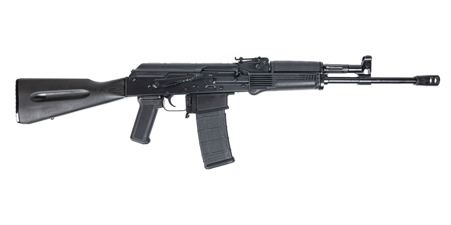 PSA AK-556 Forged Classic Polymer Rifle with Toolcraft Trunnion, Bolt, and Carrier, Black - Palmetto State Armory