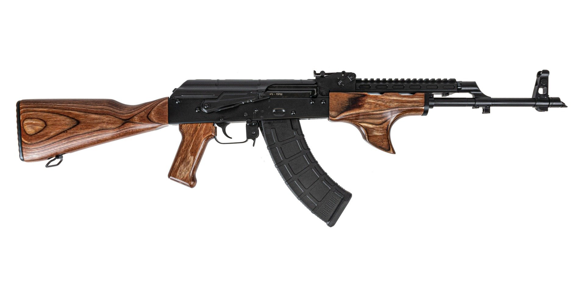 PSA AK-47 Gf3 Forged Rifle With Shark Fin And Soviet ARms Railed Gas Tube, Nutmeg - Palmetto State Armory