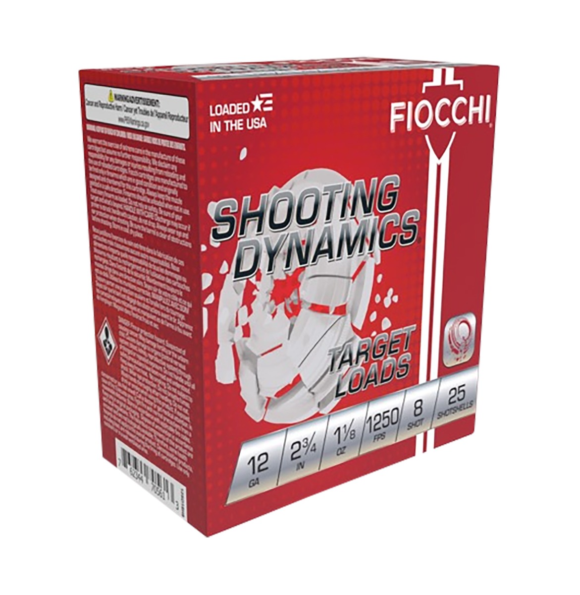 Fiocchi Shooting Dynamics 12 Gauge 2 3/4" #8, 25rds - 12SD18X8