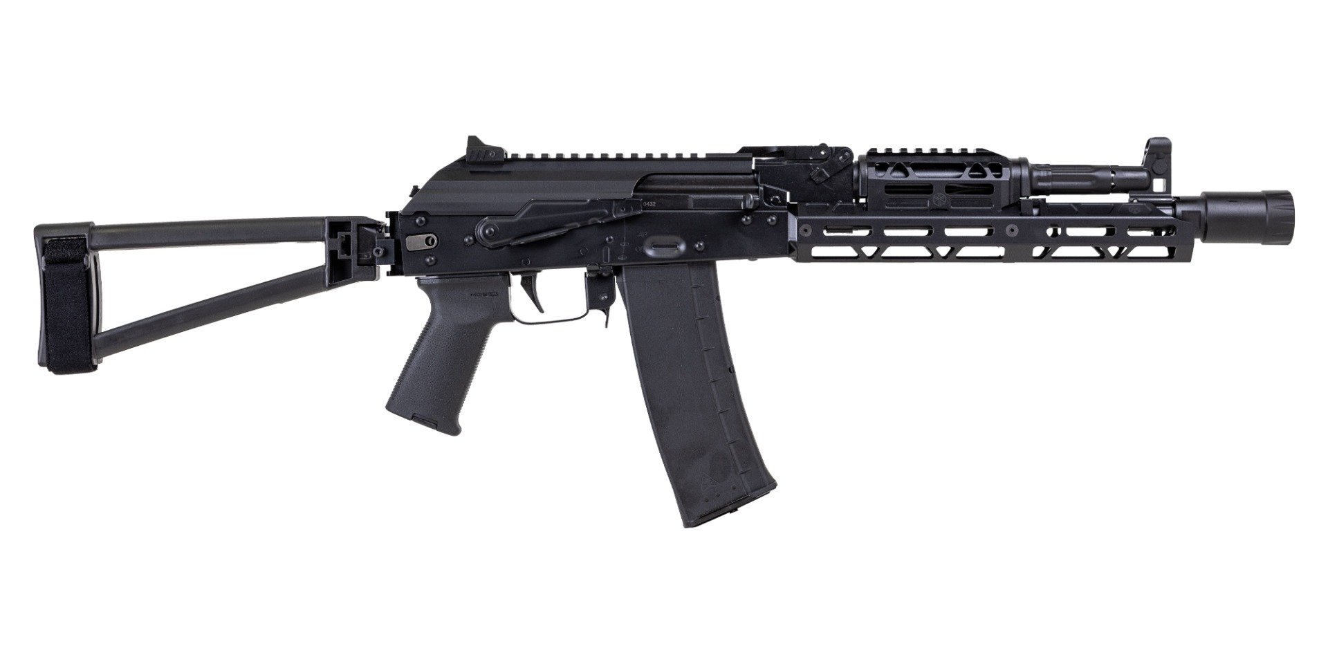 PSA AK-102 Triangle  Side Folding  Pistol With Hinged Dustcover, JL Billet Rail, Toolcraft Trunnion, Bolt, And  Carrier - Palmetto State Armory