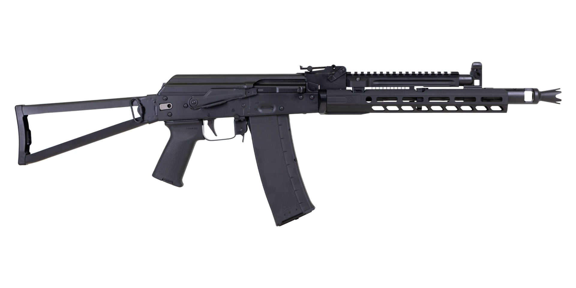 PSA AK-102 Rifle w/Pinned and Welded extended booster, PSA-SLR 11" Rail, Triangle Stock, Toolcraft Bolt, Trunnion, and Carrier - Palmetto State Armory