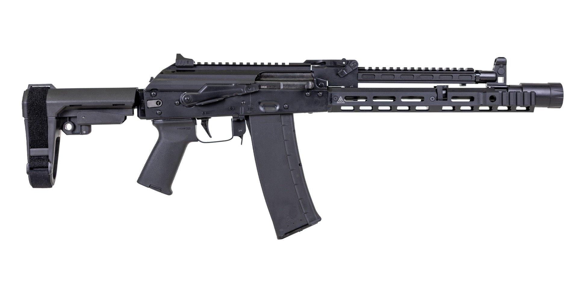 PSA AK-102 SBA3 Pistol With Hinged Dustcover, SA Railed Gas Tube, SA Railed Handguard,  Toolcraft Trunnion, Bolt, And Carrier