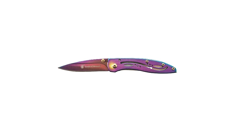 S&W Drop Point Folding Knife, Rainbow - CKLPRCP