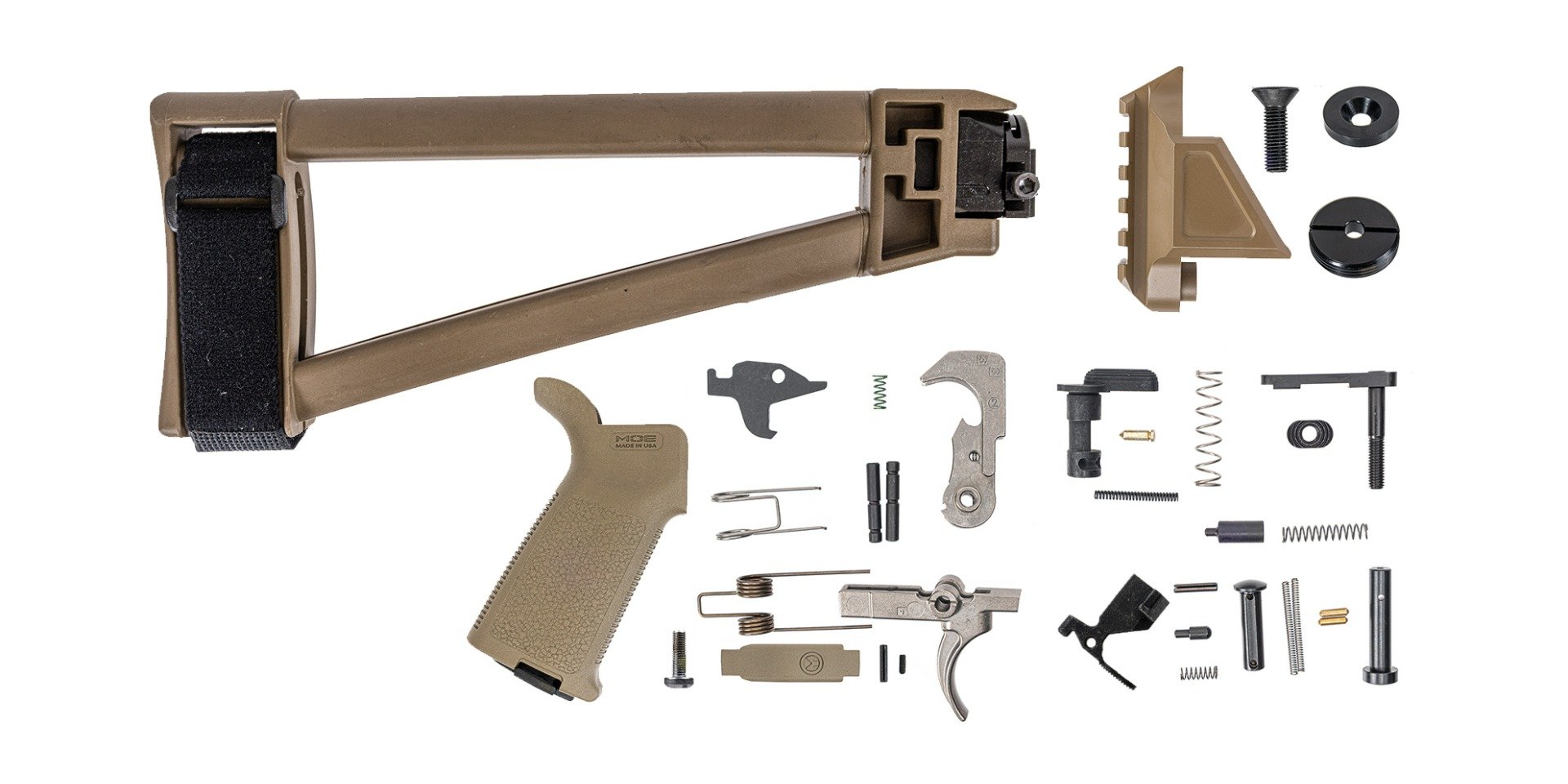 PSA JAKL MOE EPT Triangle Side Folding Pistol Lower Build Kit, FDE - Palmetto State Armory