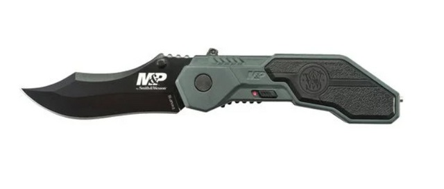 Smith & Wesson M&P M.A.G.I.C. Folding Clip Point Knife, Blue/Black - SWMP1BCP - Bti Tools