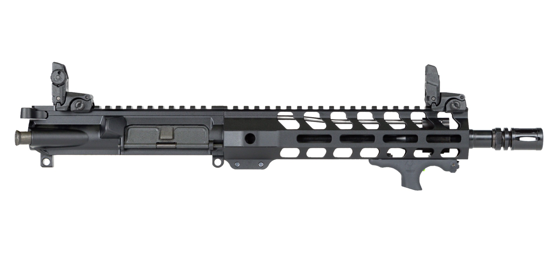 PSA 10.5" Carbine-Length 5.56 NATO 1/7 Nitride 9" M-Lok Upper With BCG, CH, Viridian HS1 Mounted Laser & MBUS Sight Set - Palmetto State Armory
