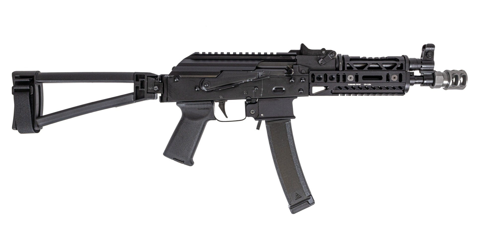 PSA AK-V 9Mm Moe Alg Triangle Side Folding, Black With Sa Sa-10U And Sa-19 Handguards And Sa-2V Muzzle Brake - Palmetto State Armory