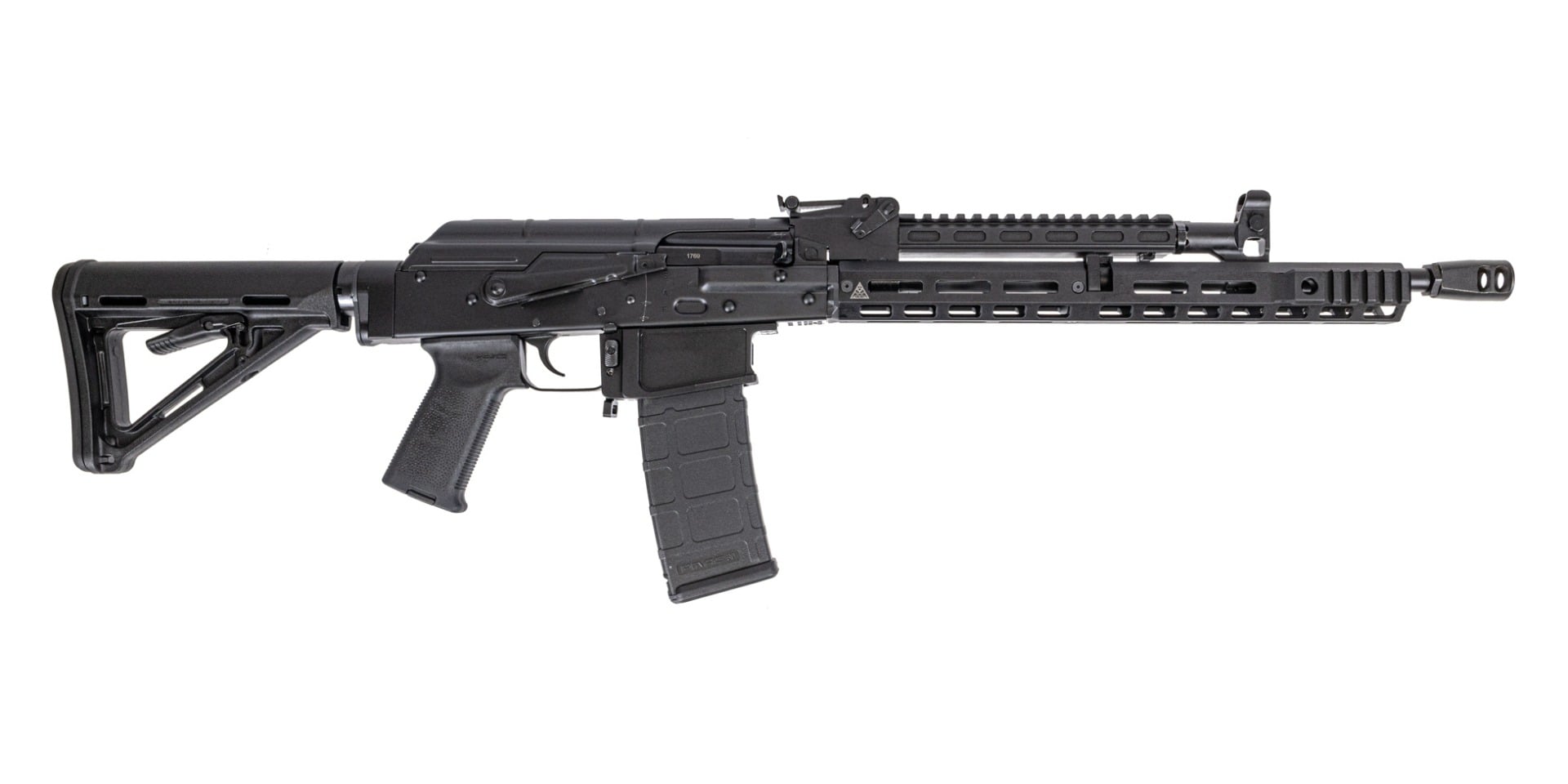 PSA AK-556 with Soviet Arms 13.5" Rail and Gas Tube, M4 Stock, Toolcraft Trunnion, Bolt, and Carrier - Palmetto State Armory