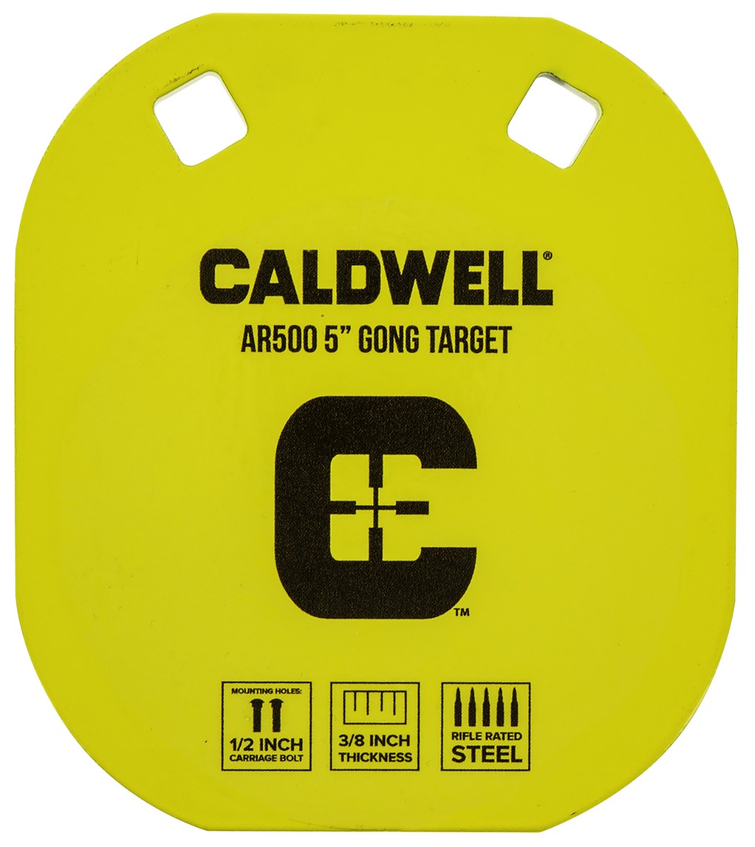 Caldwell AR500 5" Steel Target, Yellow - 1116700 - Caldwell