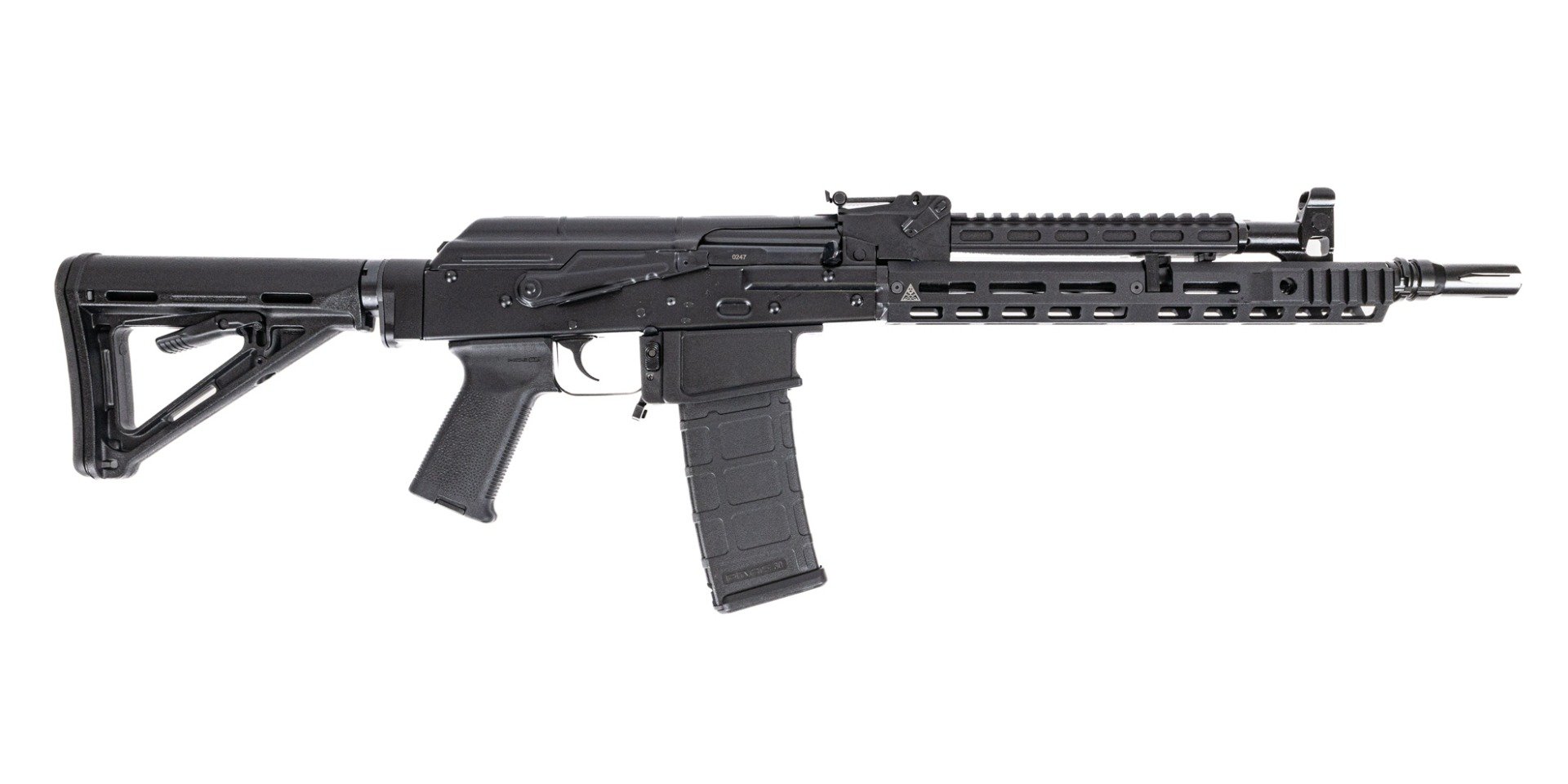 PSA AK-556 with 13.7" Barrel Pin and Weld, Soviet Arms 11.5" Rail, M4 Stock, and JMAC Flash Hider - Palmetto State Armory