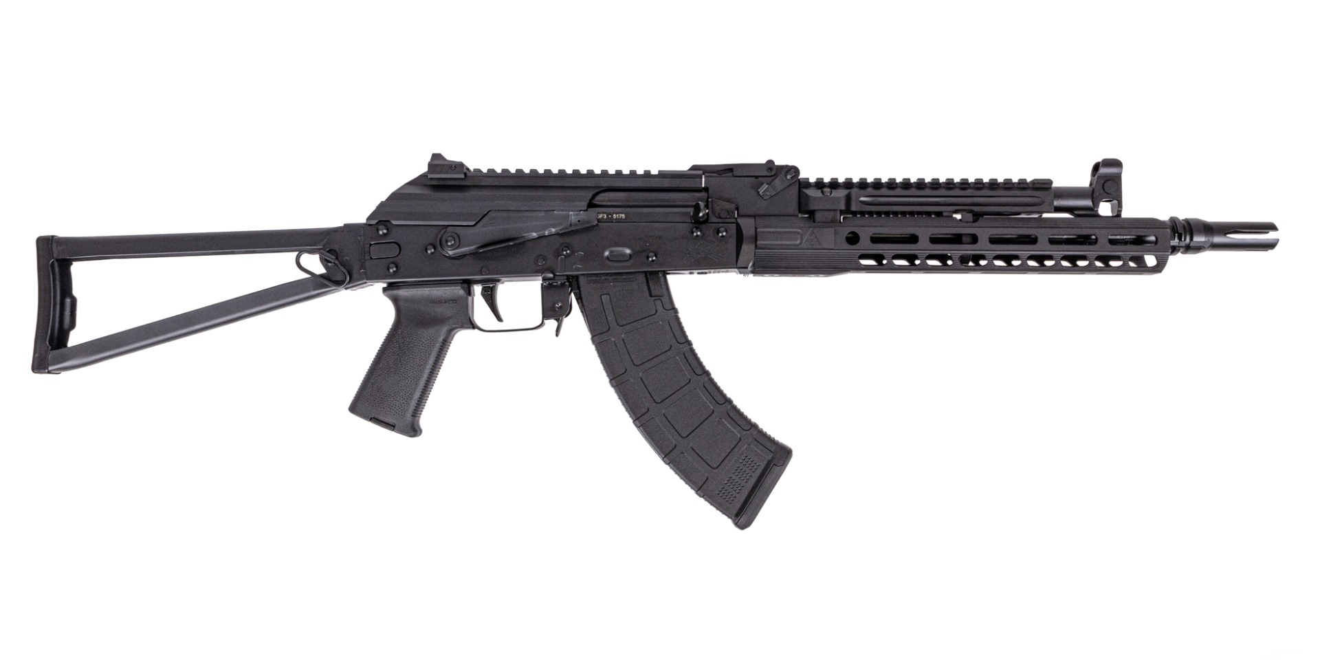 PSA AK-47 GF3-E Rifle with 13.7" Barrel Pin and Weld, ALG Trigger, PSA-SLR Solo 11" Rail, Metal Triangle Folding Stock, and JMAC Flash Hider - Palmetto State Armory