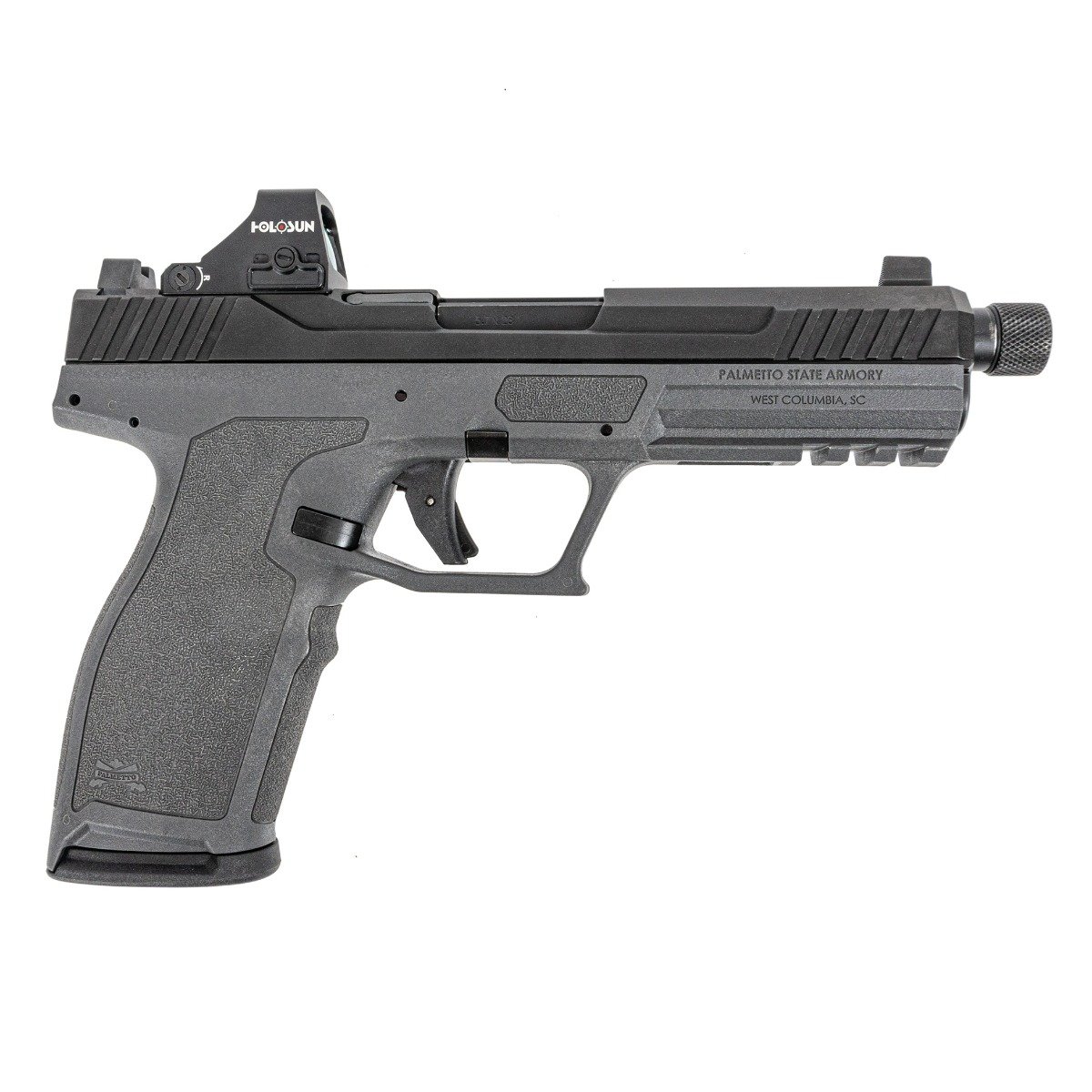 PSA 5.7 Rock Optics Ready Pistol With Threaded Barrel & Holosun 407k Reflex Sight, Two-Tone Gray - Palmetto State Armory