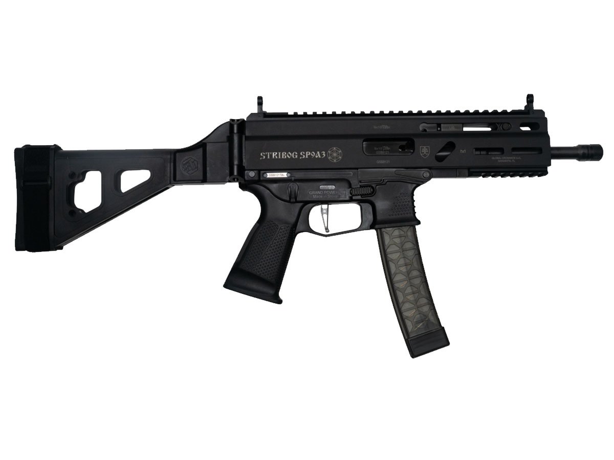 Grand Power Stribog SP9A3 9mm Pistol With Folding SBT Brace 30rd 8" - 850003223117 - Grand Power