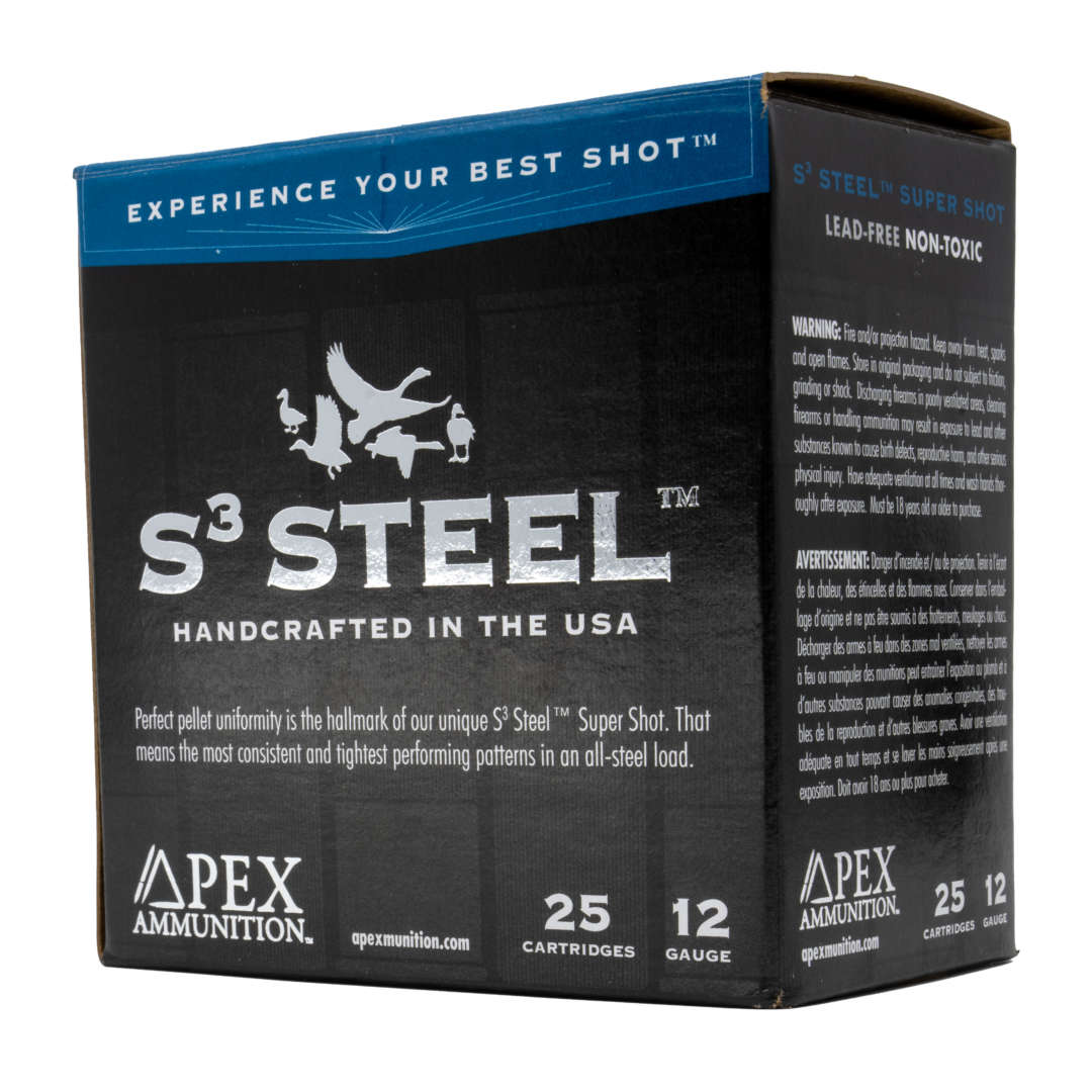 Apex Waterfowl S3 Steel 12 Gauge 3" #2 Shot, 25rds - S312-2 - Apex Ammunition