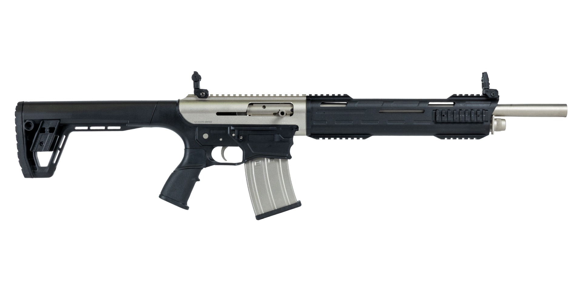 Tokarev TAR 12MP 12 Gauge Shotgun 18.5" Semi-Auto, Black & Silver - TAR 12MP - Tokarev Usa