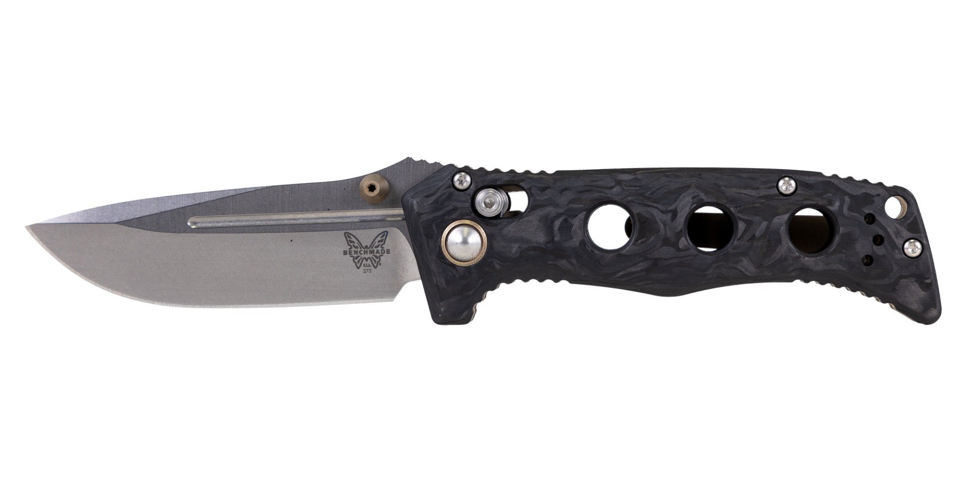 Benchmade Mini Adamas Folding Drop Point Knife, Marbled Carbon - 273-06 - Benchmade
