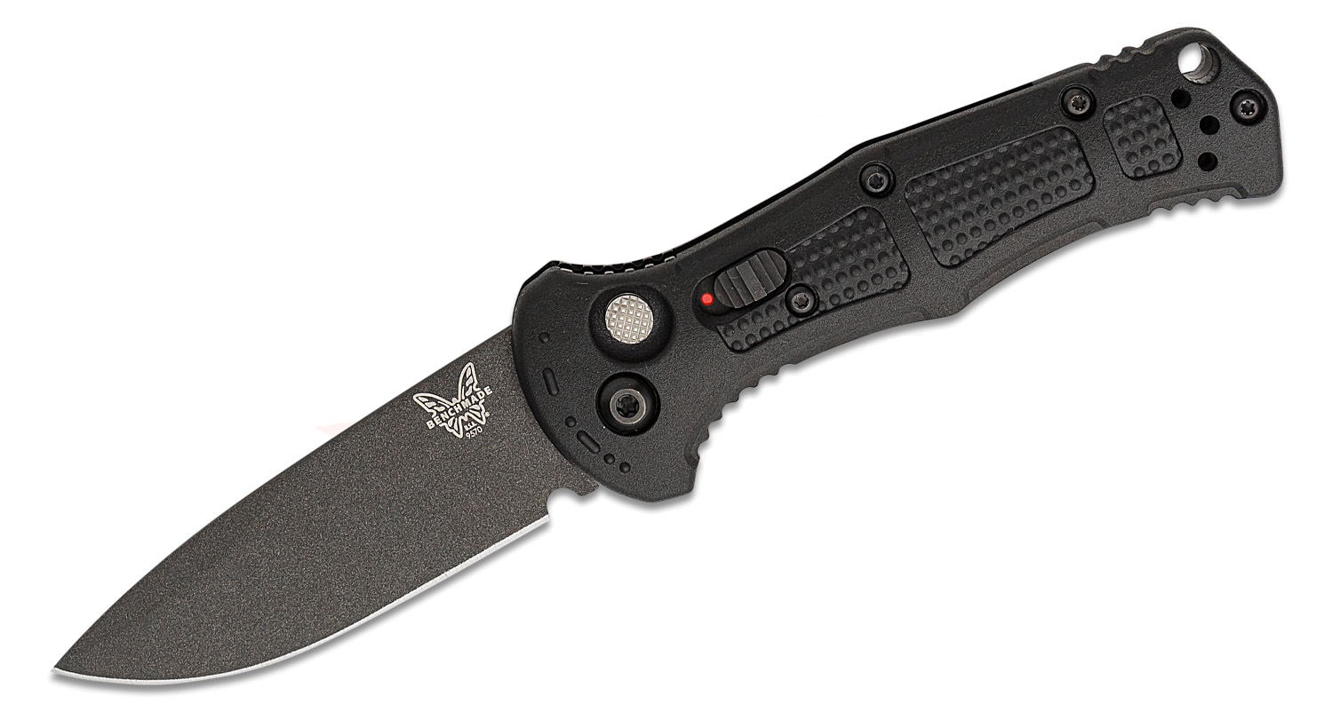 Benchmade Mini Claymore Auto Folding Drop Point Knife, Black - 9570BK - Benchmade