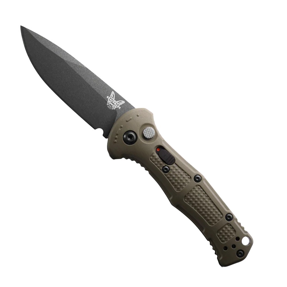 Benchmade Mini Claymore Auto Folding Drop Point Knife, Ranger Green - 9570BK-1 - Benchmade