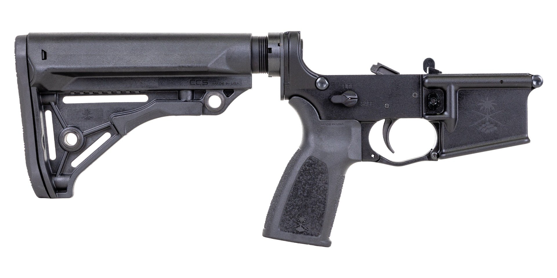 PSA Sabre-15 Forged Lower with Sabre Stock and Grip, Black - Palmetto State Armory