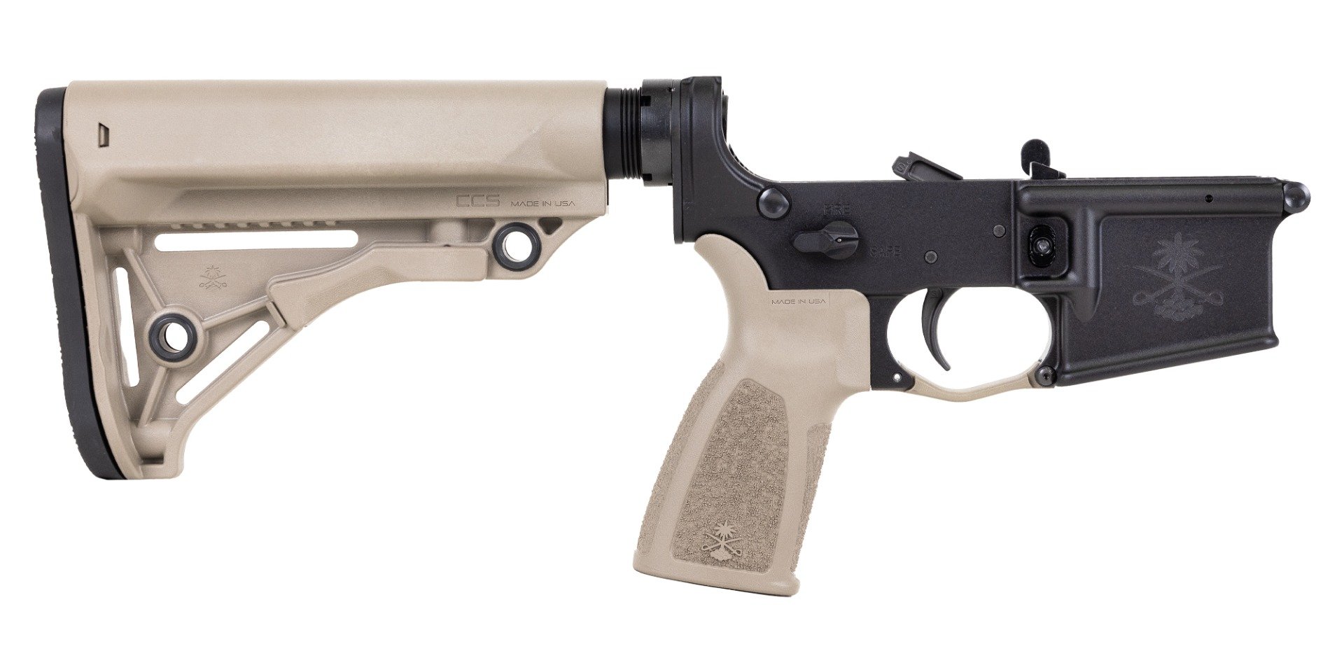 PSA Sabre-15 Forged Lower with Sabre Stock and Grip, FDE - Palmetto State Armory