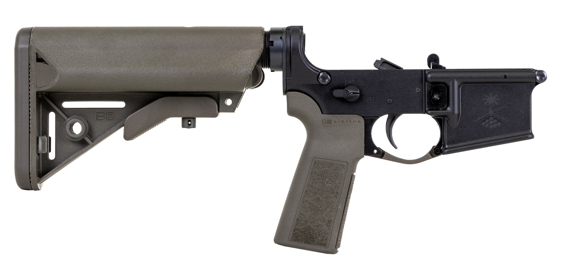 PSA Sabre-15 Forged Lower with B5 Sop-Mod Stock and B5 Grip, ODG - Palmetto State Armory