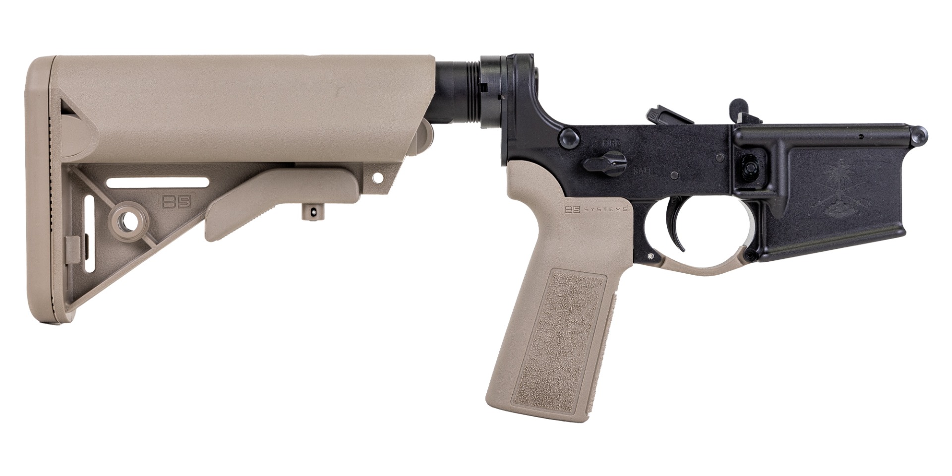 PSA Sabre-15 Forged Lower with B5 Sop-Mod Stock and B5 Grip, FDE - Palmetto State Armory