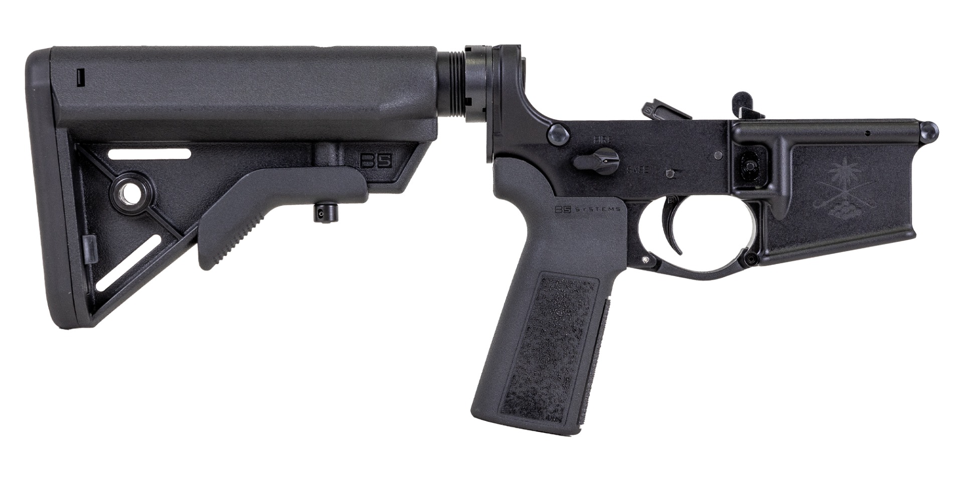 PSA Sabre-15 Forged Lower with B5 Bravo Stock and B5 Grip, Black - Palmetto State Armory