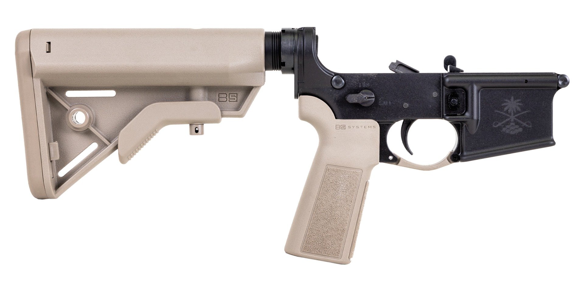 PSA Sabre-15 Forged Lower with B5 Bravo Stock and B5 Grip, FDE - Palmetto State Armory