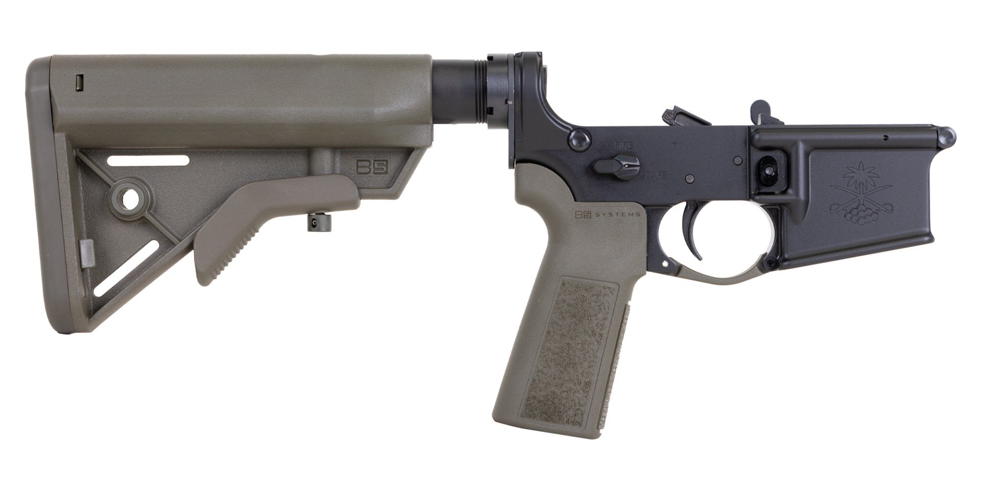 PSA Sabre-15 Forged Lower with B5 Bravo Stock and B5 Grip, ODG - Palmetto State Armory