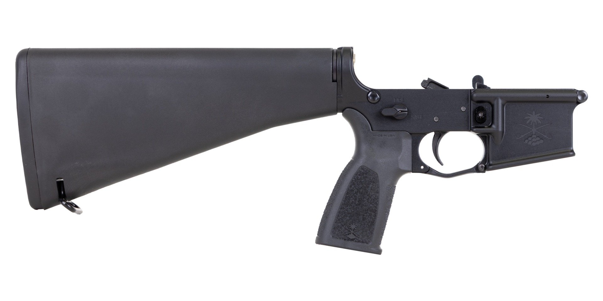 PSA Sabre-15 Forged Lower with A1 Stock and Sabre Grip, Black - Palmetto State Armory
