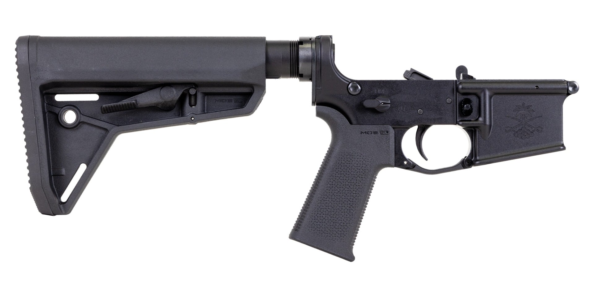 PSA Sabre-15 Forged Lower with MOE SL Stock and Grip, Black - Palmetto State Armory