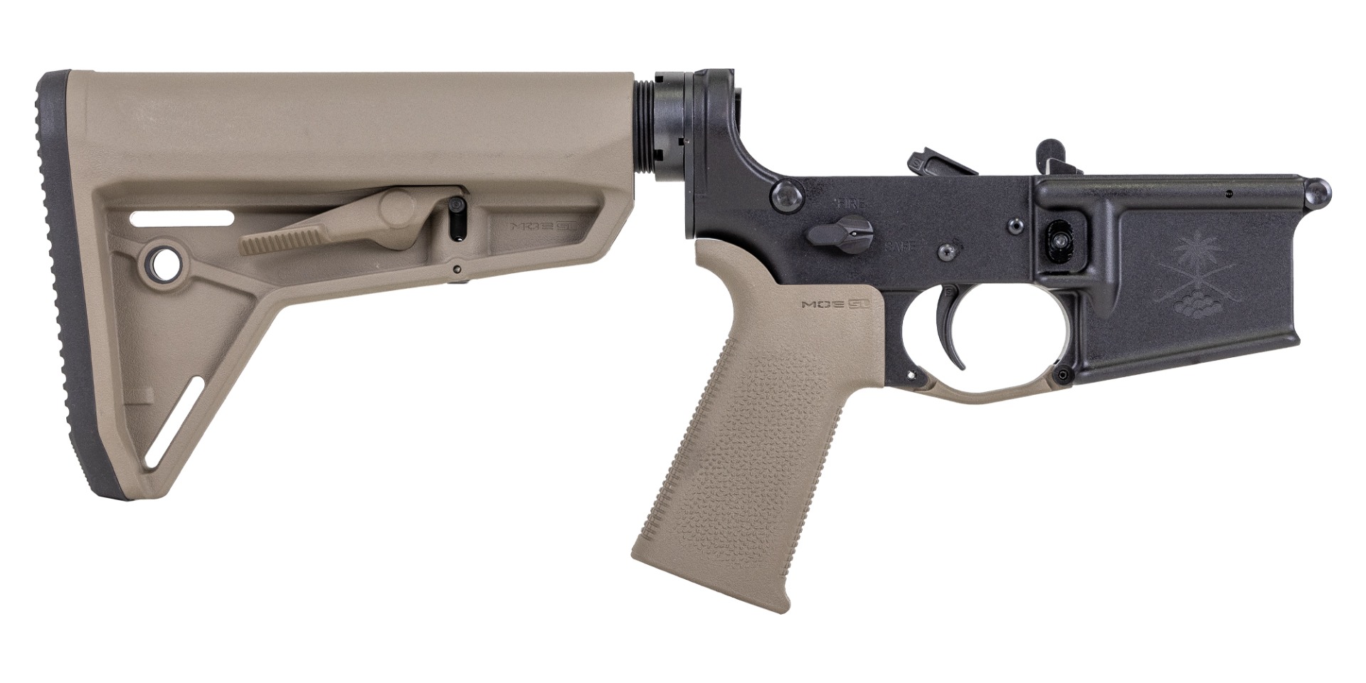 PSA Sabre-15 Forged Lower with MOE SL Stock and Grip, FDE - Palmetto State Armory