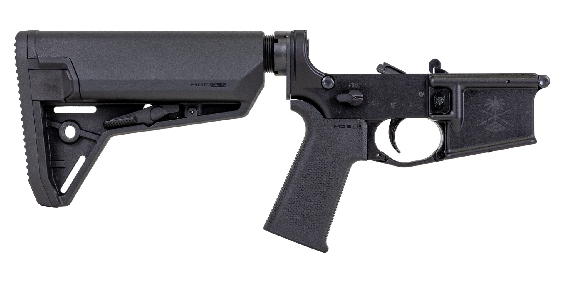 PSA Sabre-15 Forged Lower with MOE SL-S Stock and Grip, Black - Palmetto State Armory