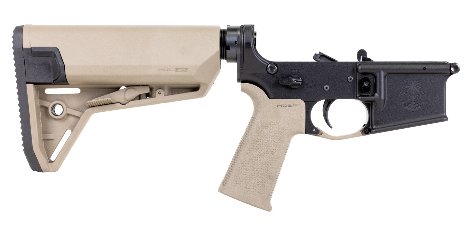 PSA Sabre-15 Forged Lower with MOE SL-S Stock and Grip, FDE - Palmetto State Armory