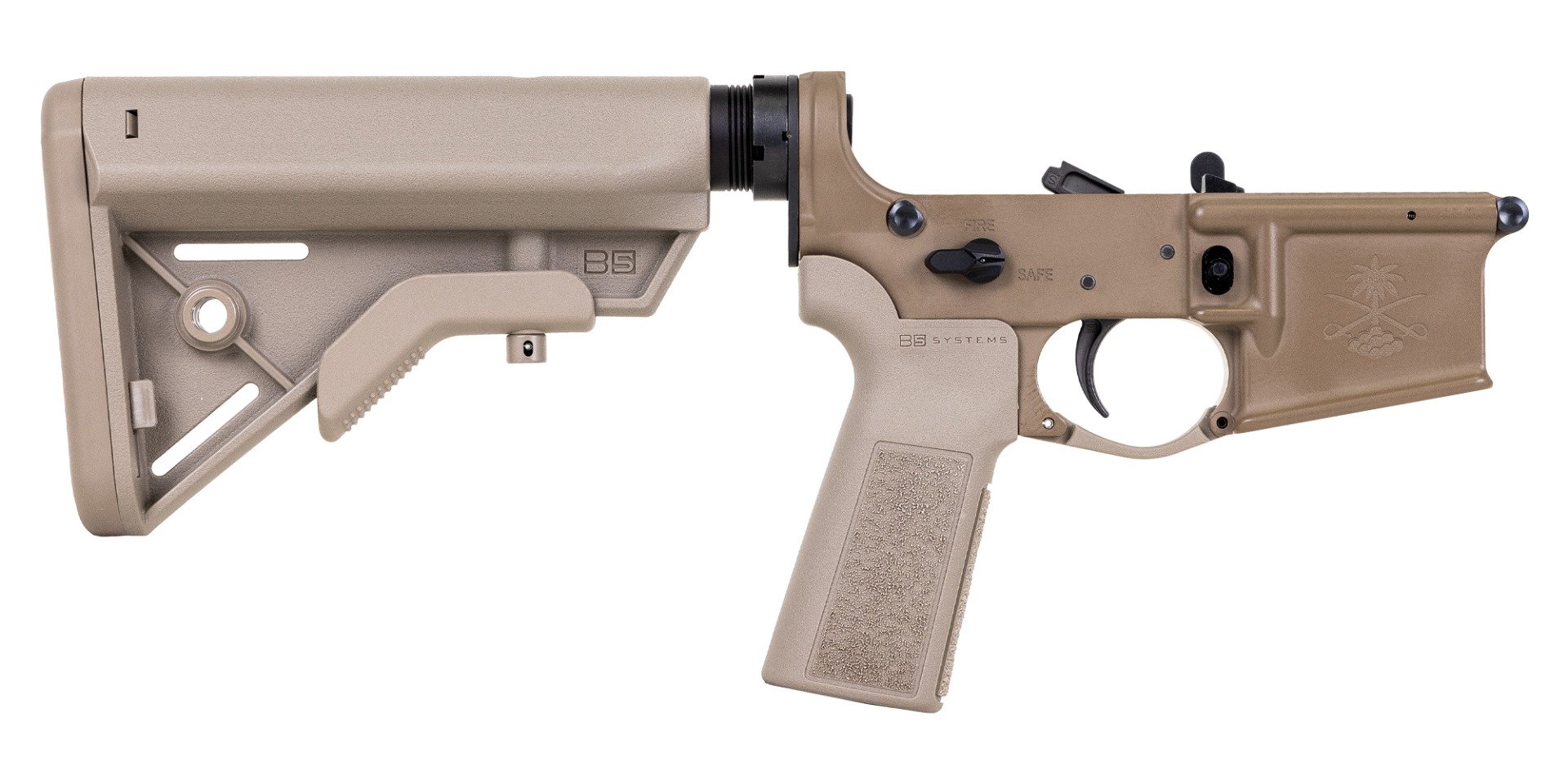 PSA Sabre-15 Forged Lower with B5 Bravo Stock and Grip -FDE - Palmetto State Armory