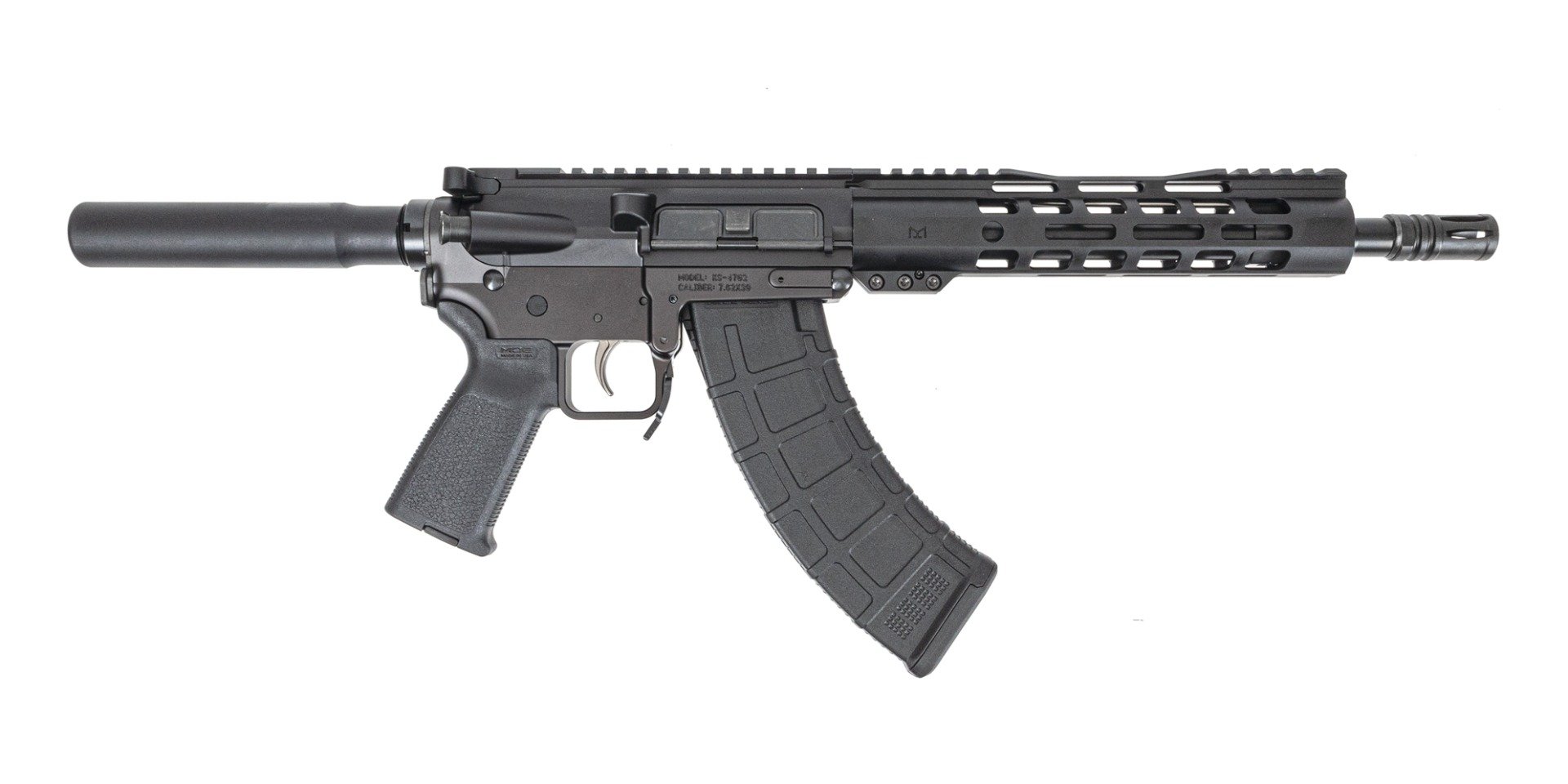 PSA Gen2 KS-47 10.5" Carbine-Length 7.62x39 Nitride 9" Lightweight M-Lok MOE EPT Pistol, Black - Palmetto State Armory