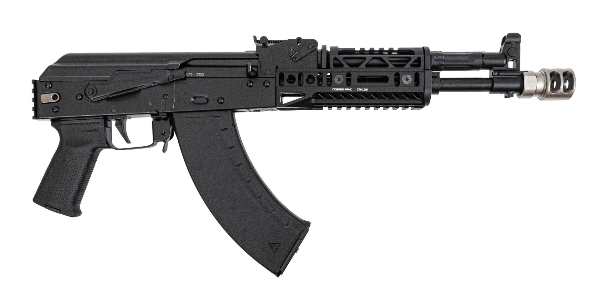 PSA AK-104 GF5 Pistol w/ SA-19 & SA-10U Handguard, SA-2 Muzzle Brake - Palmetto State Armory