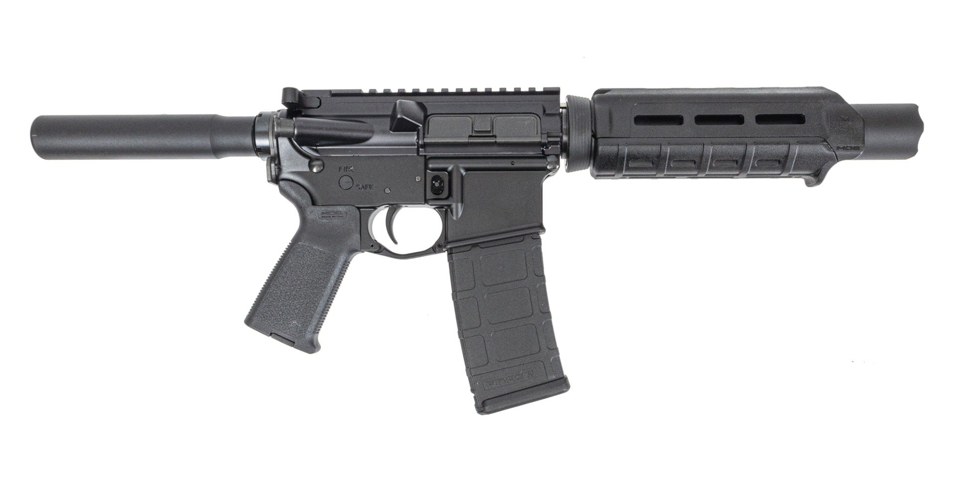 PSA 7" Pistol-Length 5.56 NATO 1/7 Nitride Marauder MOE Pistol, Black - Palmetto State Armory