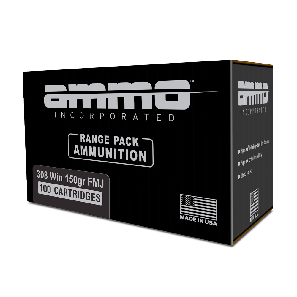 Ammo Inc Signature .308 Win Ammo 150 Grain FMJ, 100rds - 308150FMJ-A100 - Ammo Inc