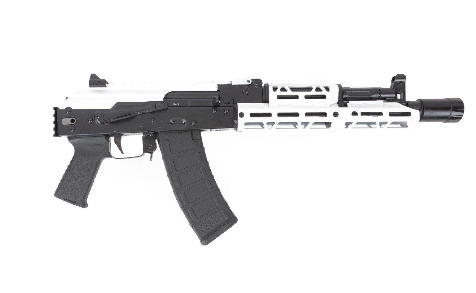 AK-105 Picatinny Pistol w/ White JL Billet Rail & Picatinny Railed Dust Cover, TC Bolt/Trun/Carrier - Palmetto State Armory