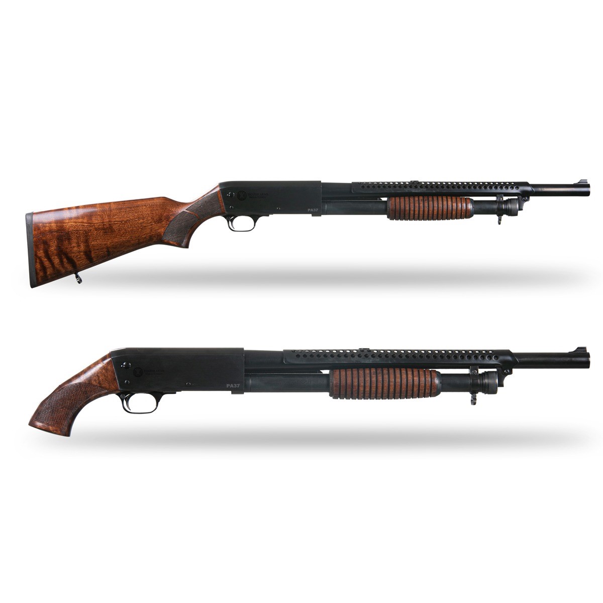 Panzer PA37 Ithaca Clone 18.5" 12ga Pump Shotgun , Natural Walnut -  PAP37PASNW - Panzer Arms