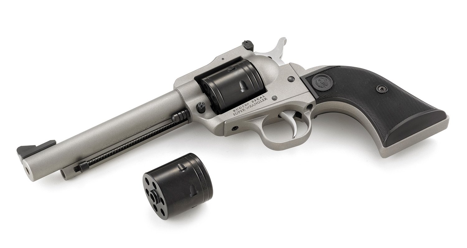 Ruger Super Wrangler 22LR/22WMR 5.5" 6rd Revolver, Silver - 2033 - Ruger