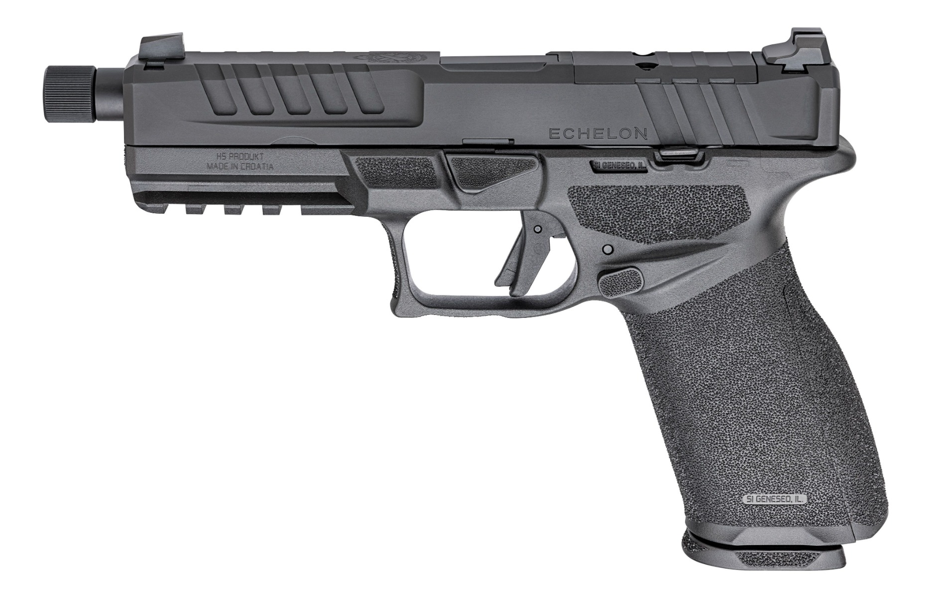 Springfield Echelon 9mm 5.28" 20rd Threaded Barrel Pistol, Black - ECT9459B-3D - Springfield Armory