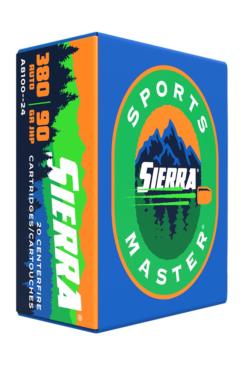 Sierra Sports Master .380 ACP 90 gr JHP Ammo, 20rds - A810024 - Sierra