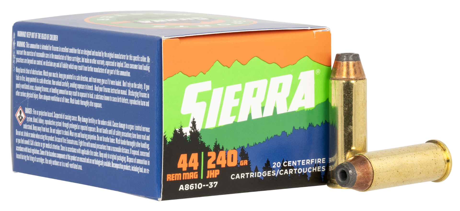 Sierra Outdoor Master .44 Rem Mag Ammo 240 gr JHP 20rds - Sierra